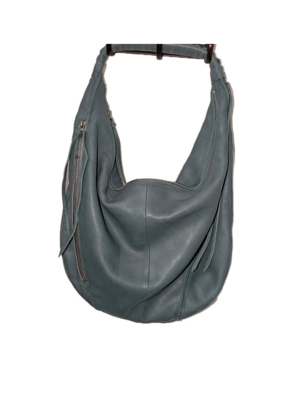 Christopher Kon Teal Slouchy Leather Hobo Bag Shoulder Purse